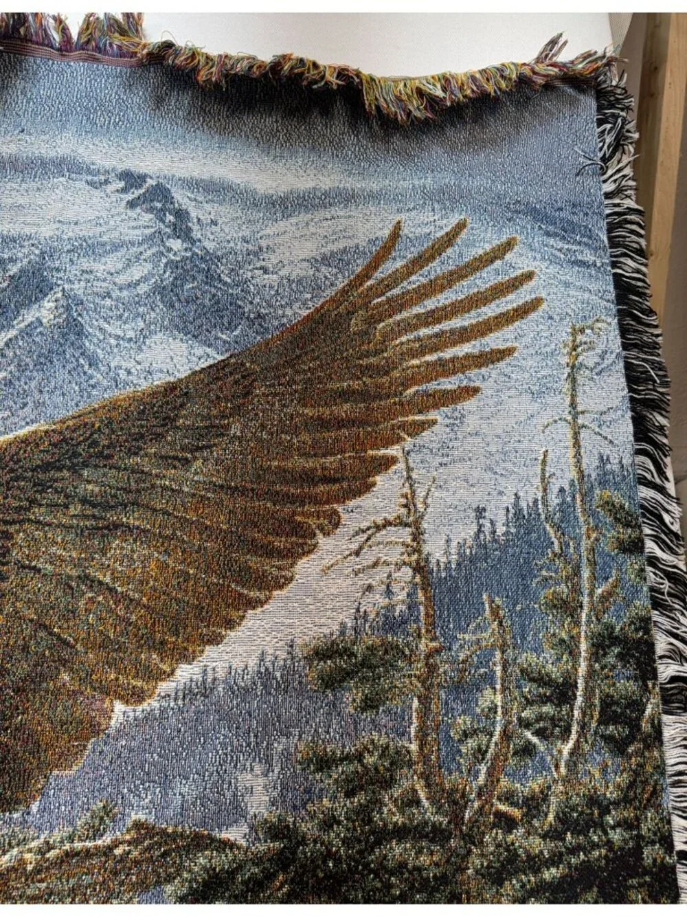 Kromschroeder Alpenglow Bald Eagle Tapestry Throw Blanket Wildlife Farmhouse